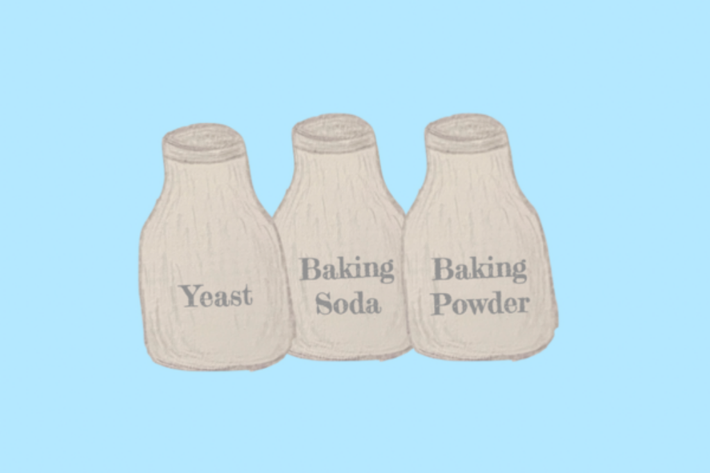 baking powder, baking soda, yeast