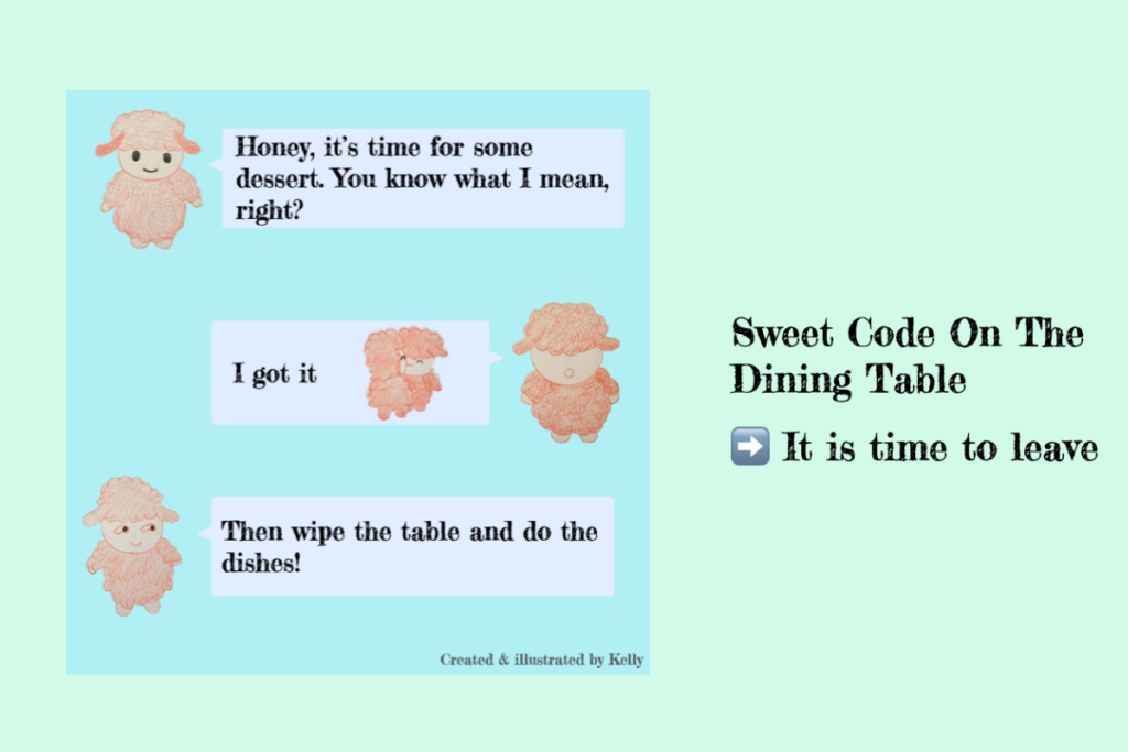 sweet code on the dining table, dessert